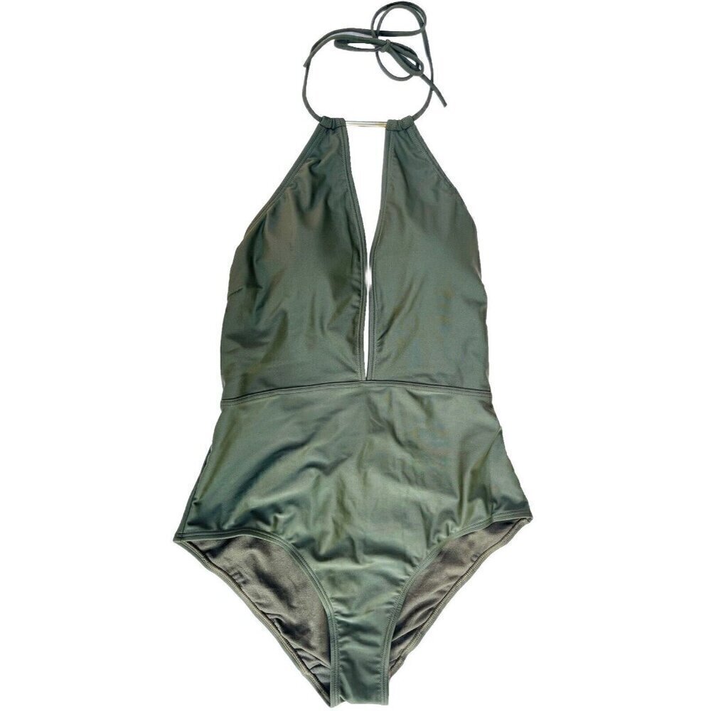 Ted Baker London Pikaa Halter one piece Swimsuit Khaki size 3 = US Size 8